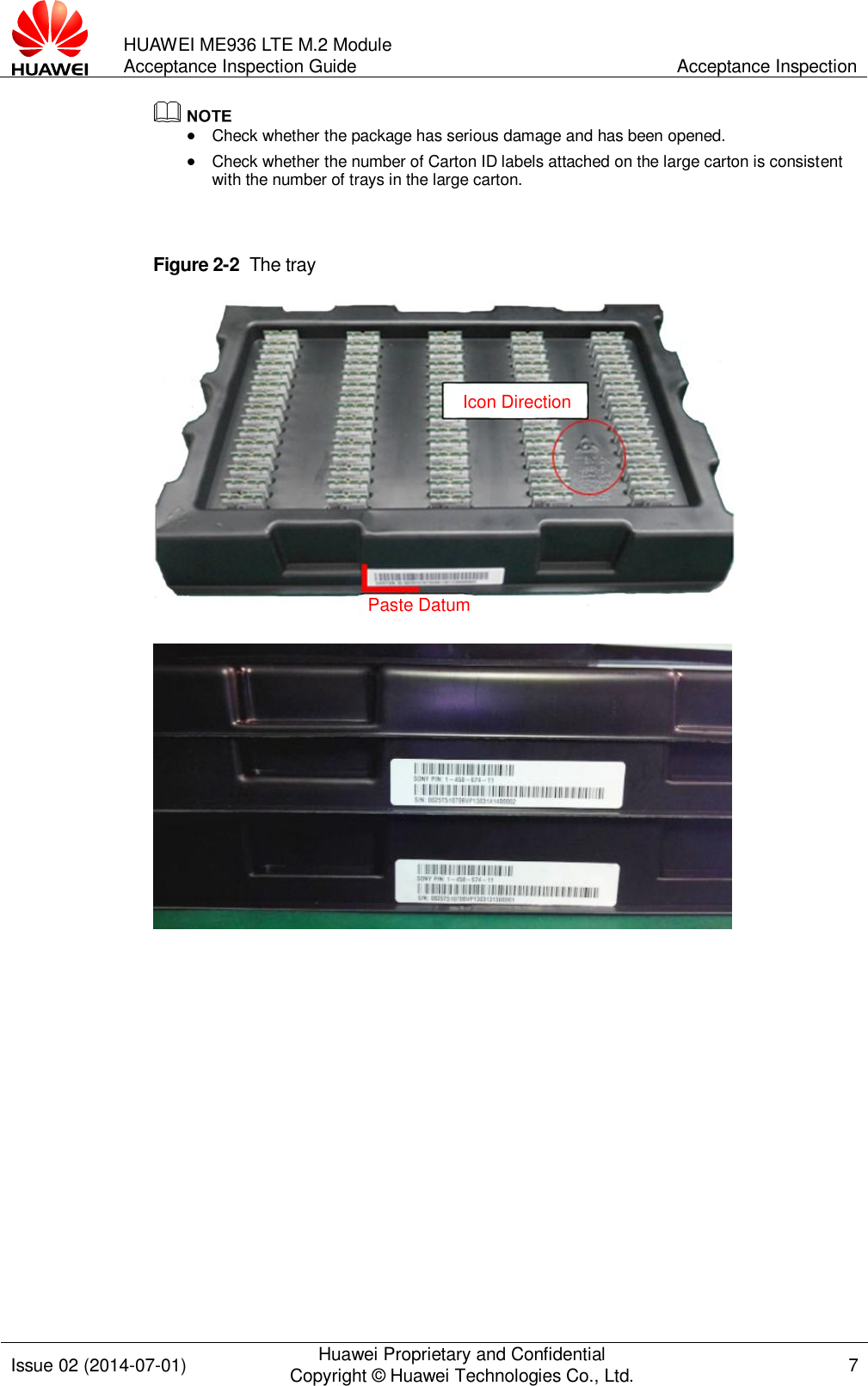 Page 7 of 12 - Huawei 目录 (Contents) ME936 LTE M.2 Module Acceptance Inspection Guide-(V100R001 02, English)