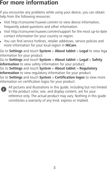 Page 4 of 10 - Huawei  Media Pad M5 Quick Start Guide-(01,en,US,CMR-W09)