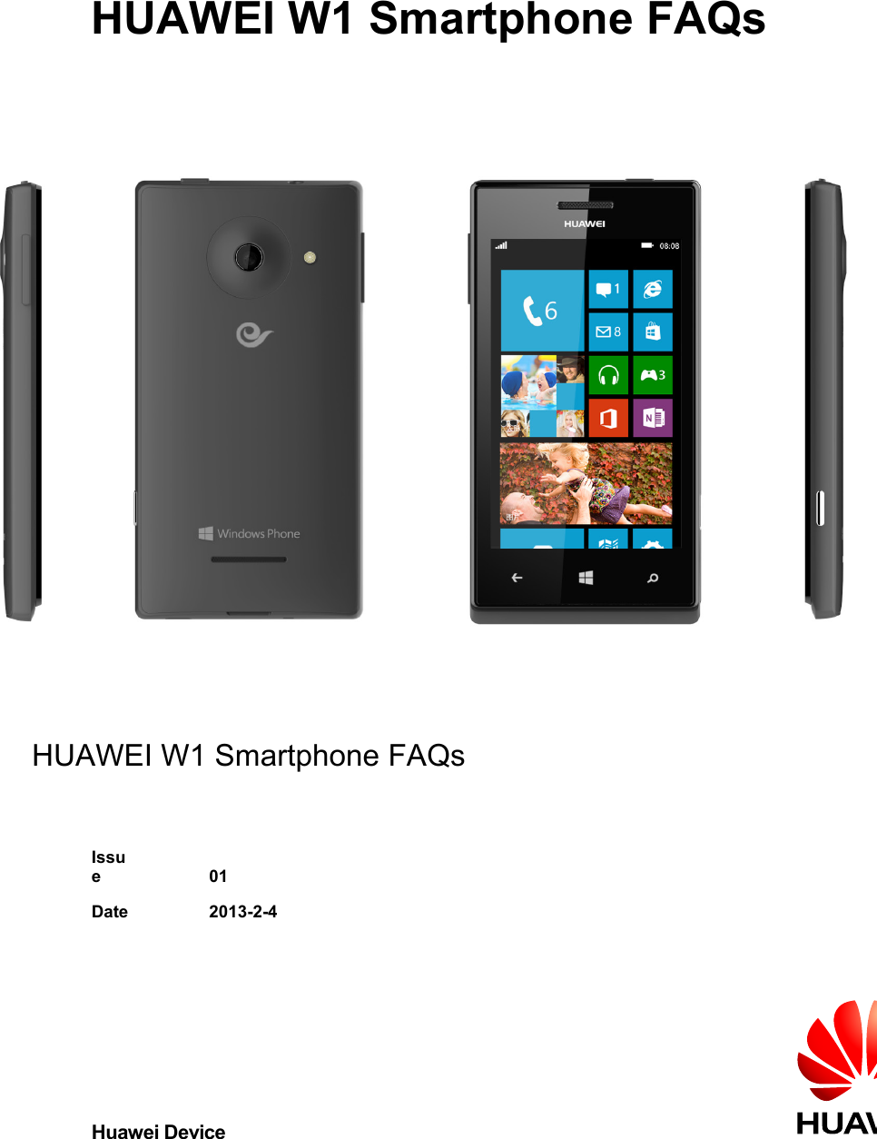 Huawei W1 U00 Smartphone FAQ V1