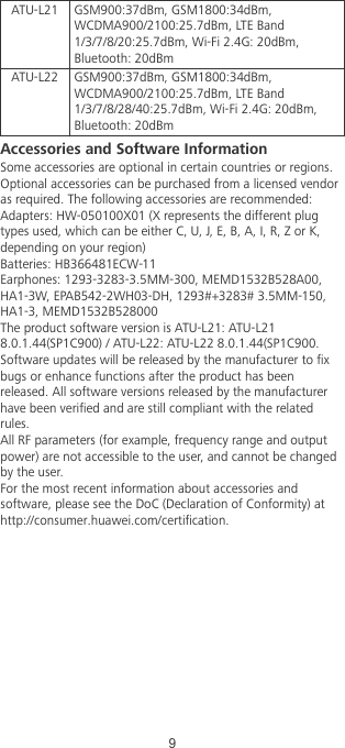 Page 10 of 12 - Huawei  Y6 2018 Quick Start Guide (ATU-L21&L22, 01, English, Normal)