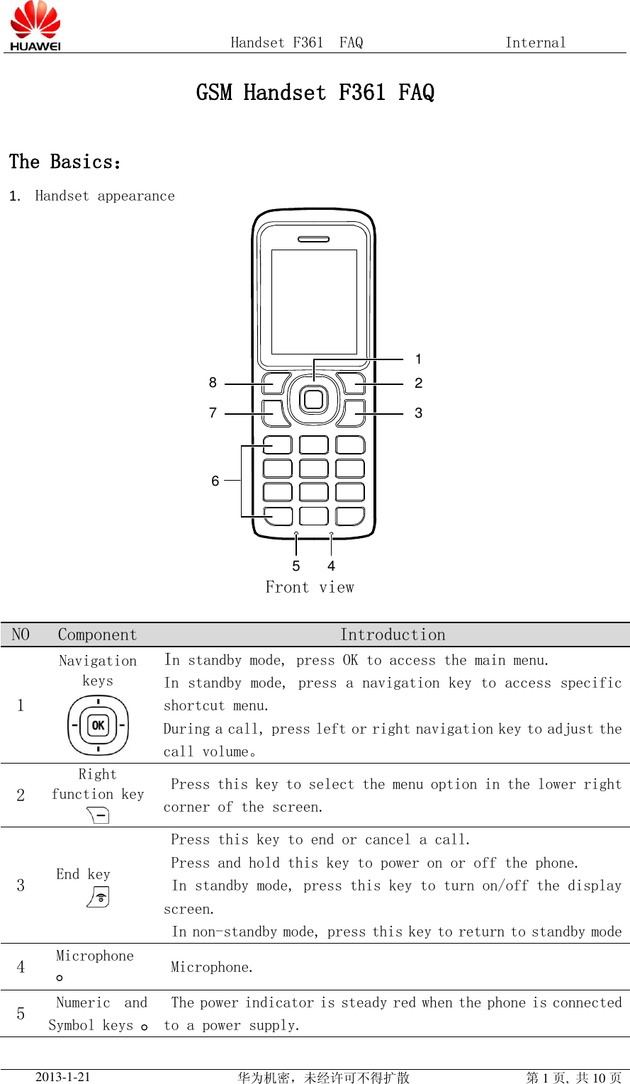 Page 1 of 10 - Huawei 手持机F361 FAQ F361 FAQ(F361, 01, EN)