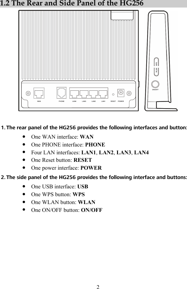 Page 2 of 6 - Huawei Huawei-Hg256-Quick-Start-Guide