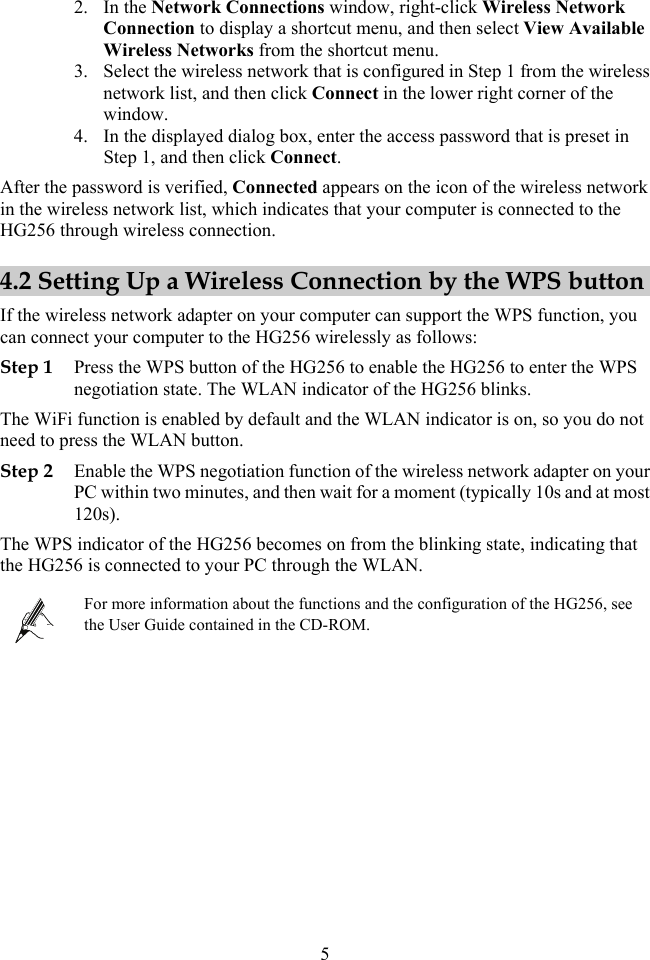 Page 5 of 6 - Huawei Huawei-Hg256-Quick-Start-Guide