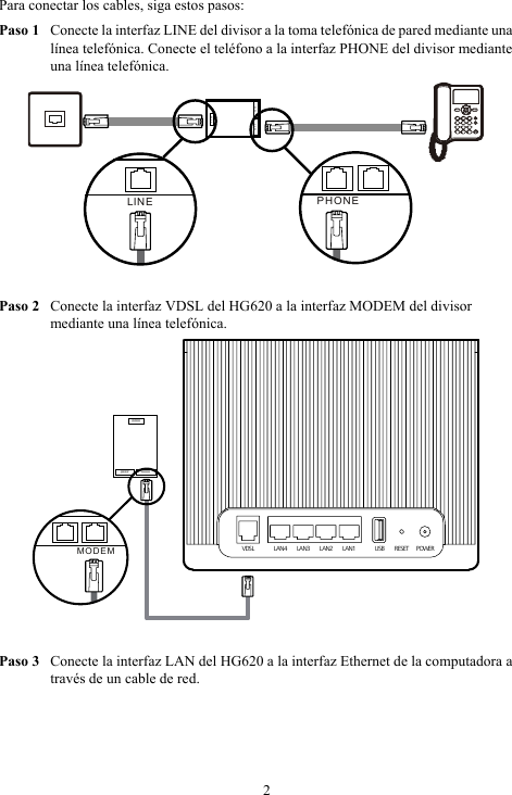 Page 2 of 6 - Huawei Huawei-Hg620-Quick-Start-Guide