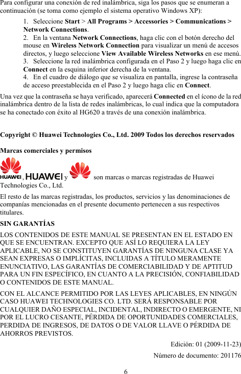 Page 6 of 6 - Huawei Huawei-Hg620-Quick-Start-Guide