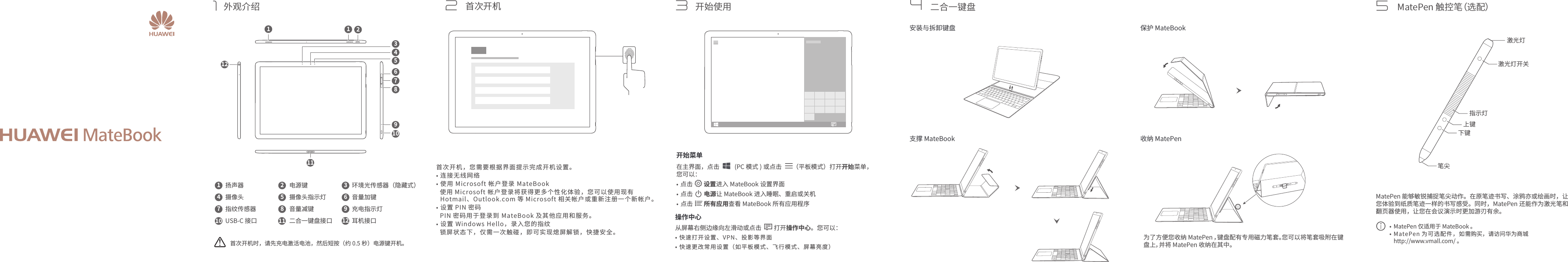 Page 1 of 2 - Huawei MateBook Quike Start 华为 Mate Book 快速入门指南 HZ-W09&W19&W29 01 中文