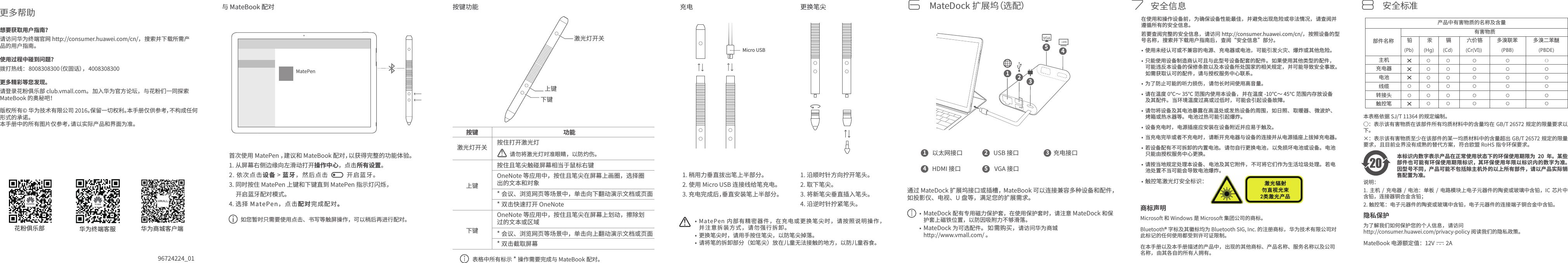 Page 2 of 2 - Huawei MateBook Quike Start 华为 Mate Book 快速入门指南 HZ-W09&W19&W29 01 中文