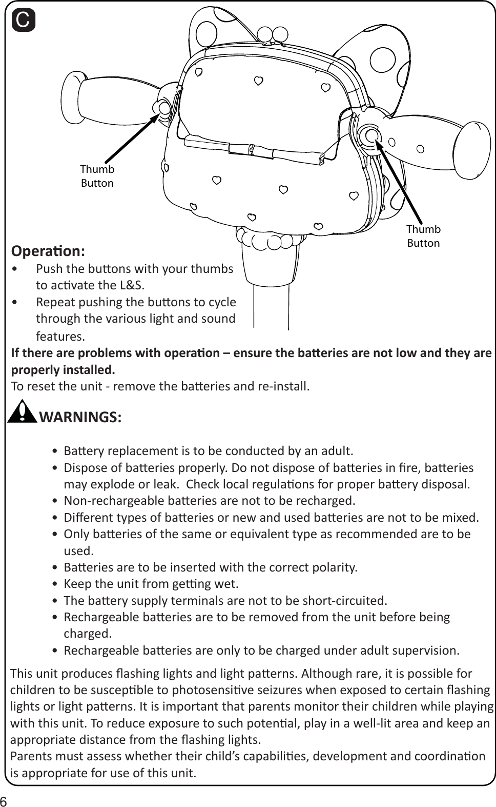 Page 6 of 8 - Huffybikes Huffybikes-Lights-And-Sounds-Trike-Side-Button-Folding-Mechanism-Owners-Manual H-L&S_Trike_EN_xxxx12_m0021