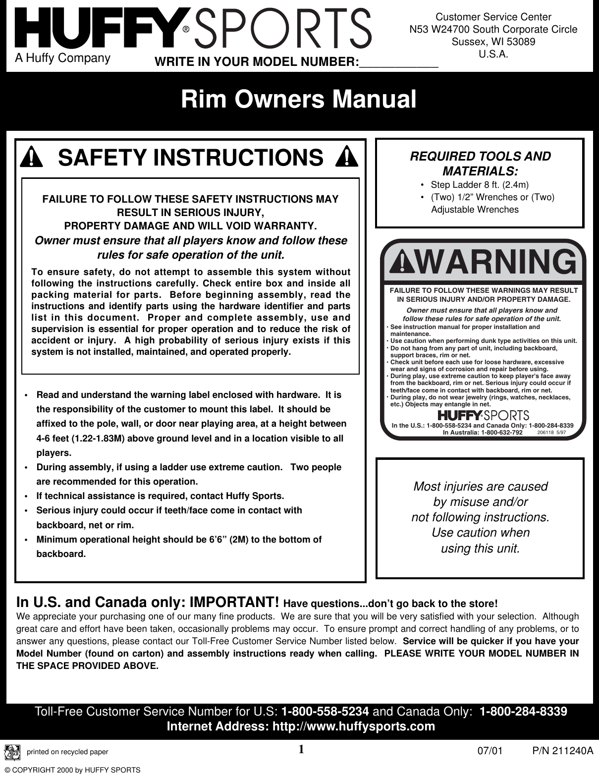 Page 1 of 4 - Huffybikes Huffybikes-Rim-Users-Manual- 211240A  Huffybikes-rim-users-manual