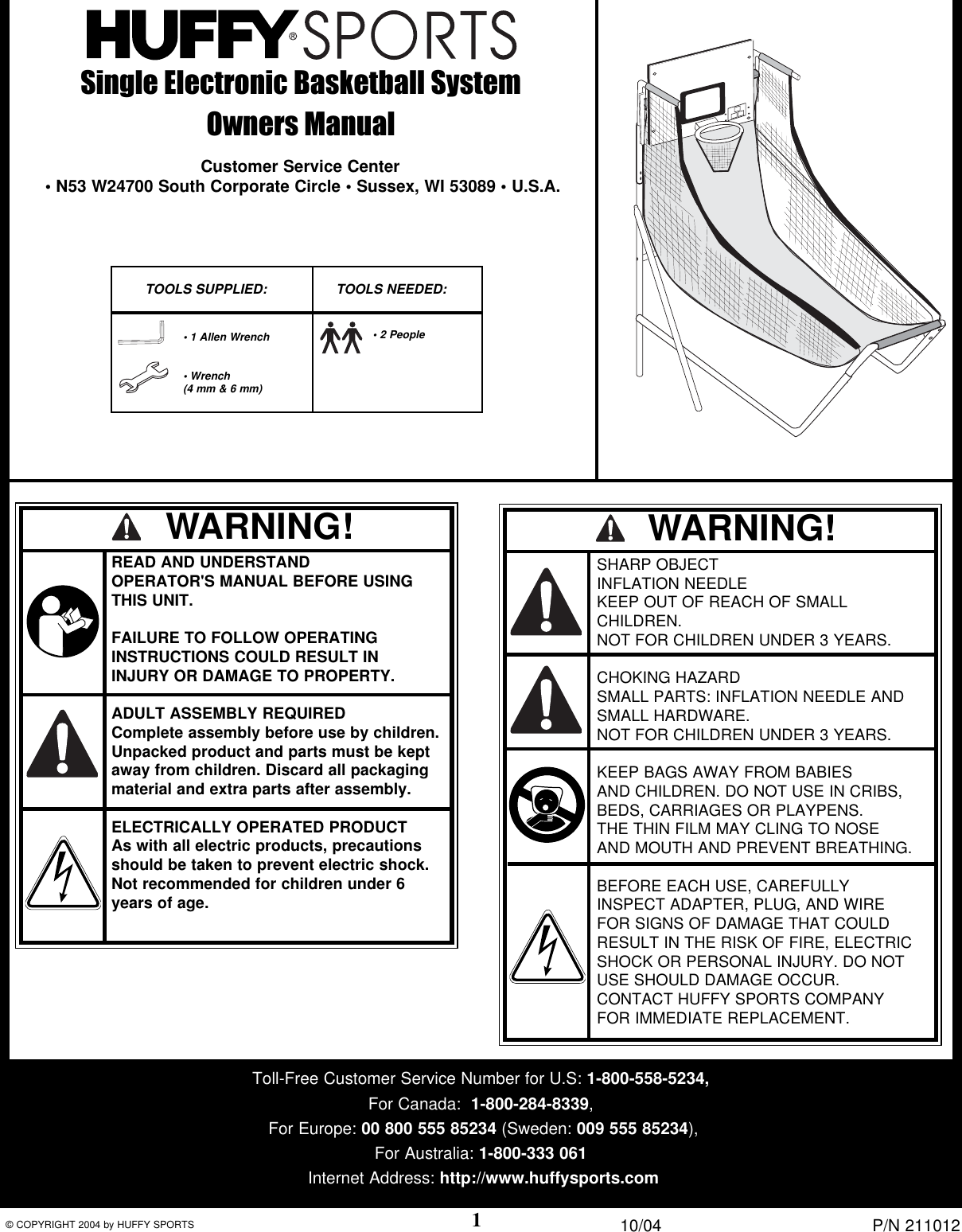 Page 1 of 11 - Huffybikes Huffybikes-Single-Electronic-Basketball-System-Users-Manual- 211413  Huffybikes-single-electronic-basketball-system-users-manual