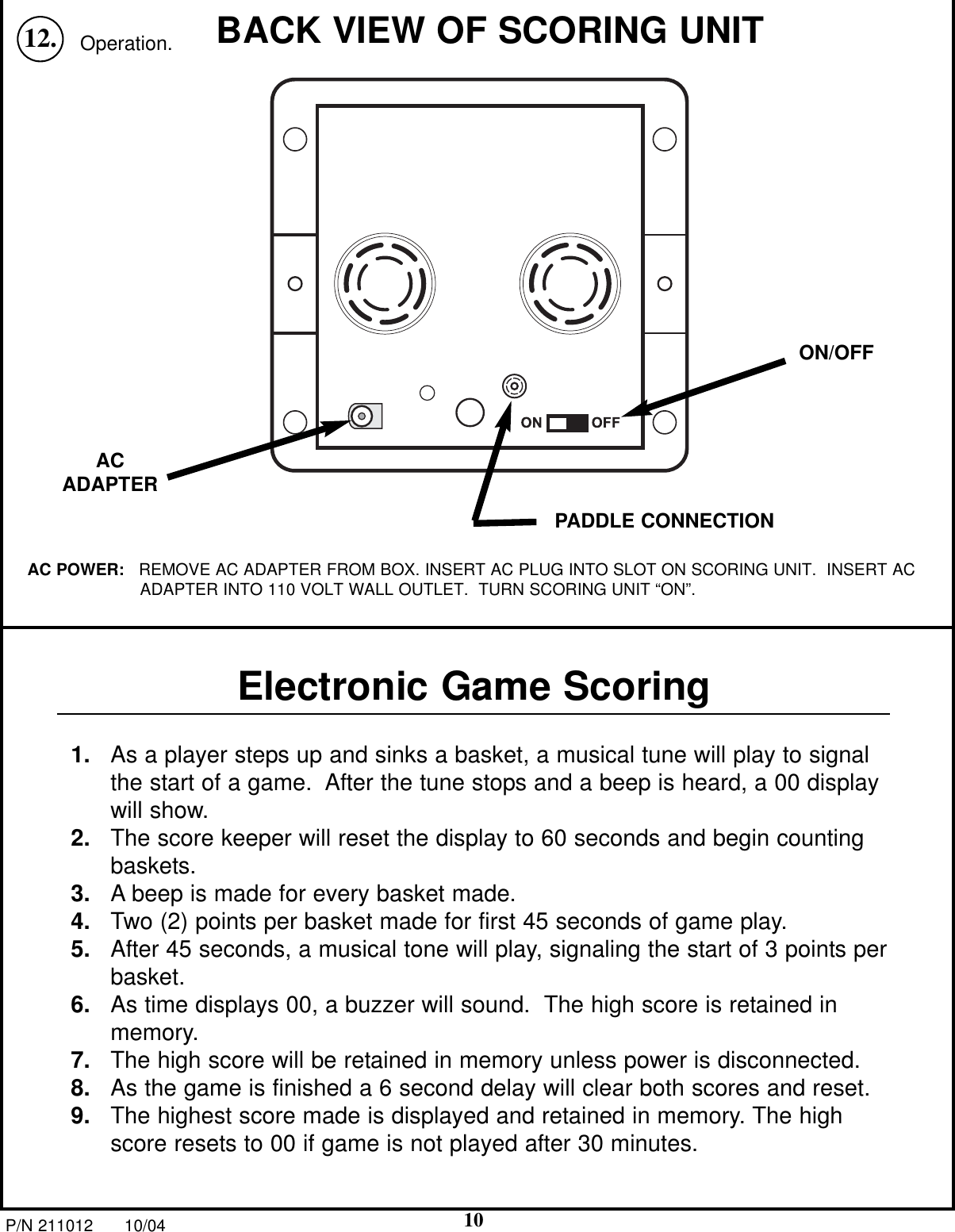 Page 10 of 11 - Huffybikes Huffybikes-Single-Electronic-Basketball-System-Users-Manual- 211413  Huffybikes-single-electronic-basketball-system-users-manual