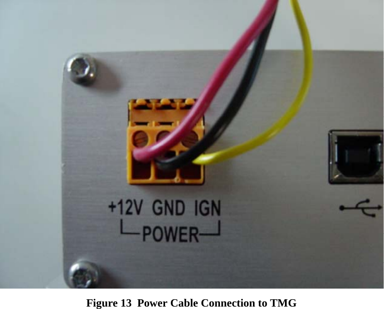   Figure 13  Power Cable Connection to TMG 