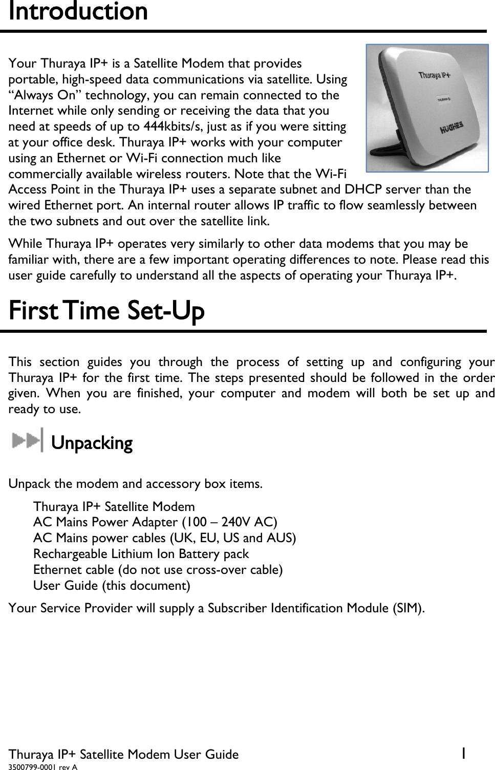 Hughes Network Systems Hns Thuraya Ip Broadband Satellite Ip Modem With Wlan User Manual