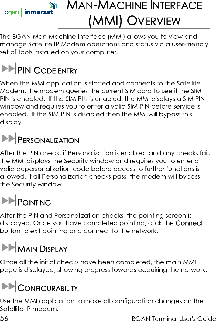 BGAN Terminal User&apos;s Guide 57