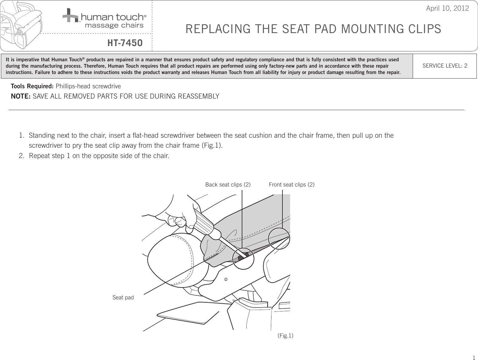 Page 1 of 2 - Human-Touch Human-Touch-Human-Touch-Wheelchair-Ht-7450-Users-Manual-  Human-touch-human-touch-wheelchair-ht-7450-users-manual
