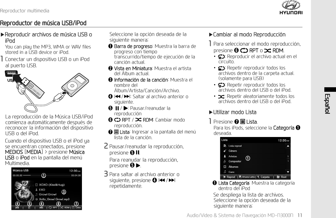 $XGLR9LGHR6LVWHPDGH1DYHJDFL&micro;Q0'11 (VSD&sup3;RO5HSURGXFWRUPXOWLPHGLD5HSURGXFWRUGHP&frac14;VLFD86%L3RGҸ5HSURGXFLUDUFKLYRVGHP&frac14;VLFD86%RL3RG<RXFDQSOD\WKH03:0$RU:$9ILOHVVWRUHGLQD86%GHYLFHRUL3RG&amp;RQHFWDUXQGLVSRVLWLYR86%RXQL3RGDOSXHUWR86%/DUHSURGXFFL&micro;QGHOD0&frac14;VLFD86%L3RGFRPLHQ]DDXWRP&pound;WLFDPHQWHGHVSX&laquo;VGHUHFRQRFHUODLQIRUPDFL&micro;QGHOGLVSRVLWLYR86%RGHOL3RG&amp;XDQGRHOGLVSRVLWLYR86%RHOL3RG\DVHHQFXHQWUDQFRQHFWDGRVSUHVLRQH0(',26>0(',$@!SUHVLRQH0&frac14;VLFD86%RL3RGHQODSDQWDOODGHOPHQ&frac14;0XOWLPHGLD6HOHFFLRQHODRSFL&micro;QGHVHDGDGHODVLJXLHQWHPDQHUDǬ%DUUDGHSURJUHVR0XHVWUDODEDUUDGHSURJUHVRFRQWLHPSRWUDQVFXUULGRWLHPSRGHHMHFXFL&micro;QGHODFDQFL&micro;QDFWXDOǭ9LVWDHQ0LQLDWXUD0XHVWUDHODUWLVWDGHOOEXPDFWXDOǮ,QIRUPDFL&micro;QGHODFDQFL&micro;Q0XHVWUDHOQRPEUHGHOOEXP$UWLVWD&amp;DQFL&micro;Q$UFKLYRǯ,ҼҼҸҸ,6DOWDUDODUFKLYRDQWHULRURVLJXLHQWHǰ  3DXVDUUHDQXGDUODUHSURGXFFL&micro;QǱ5375'0&amp;DPELDUPRGRUHSURGXFFL&micro;Qǲ /LVWD,QJUHVDUDODSDQWDOODGHOPHQ&frac14;OLVWDGHODFDQFL&micro;Q3DXVDUUHDQXGDUODUHSURGXFFL&micro;QSUHVLRQHǰ3DUDUHDQXGDUODUHSURGXFFL&micro;QSUHVLRQHǰ3DUDVDOWDUDODUFKLYRDQWHULRURVLJXLHQWHSUHVLRQHǯ,ҼҼҸҸ,UHSHWLGDPHQWHҸ&amp;DPELDUDOPRGR5HSURGXFFL&micro;Q3DUDVHOHFFLRQDUHOPRGRUHSURGXFFL&micro;QSUHVLRQHǱ537R 5'0Н 5HSURGXFLUHODUFKLYRDFWXDOHQHOFLUFXLWRН 5HSHWLUUHSURGXFLUWRGRVORVDUFKLYRVGHQWURGHODFDUSHWDDFWXDOVRODPHQWHSDUD86%Н 5HSHWLUUHSURGXFLUWRGRVORVDUFKLYRVGHQWURGHO86%RGHOL3RGН5HSHWLUDOHDWRULDPHQWHWRGRVORVDUFKLYRVGHQWURGHO86%RGHOL3RGҸ8WLOL]DUPRGR/LVWD3UHVLRQHǲ /LVWD3DUDORVL3RGVVHOHFFLRQHOD&amp;DWHJRU&macr;DǬGHVHDGDǬ/LVWD&amp;DWHJRU&macr;D0XHVWUDODFDWHJRU&macr;DGHQWURGHOL3RG6HGHVSOLHJDODOLVWDGHDUFKLYRV6HOHFFLRQHODRSFL&micro;QGHVHDGDGHODVLJXLHQWHPDQHUDǱǮǯ ǯǰ ǲǭǬǬ