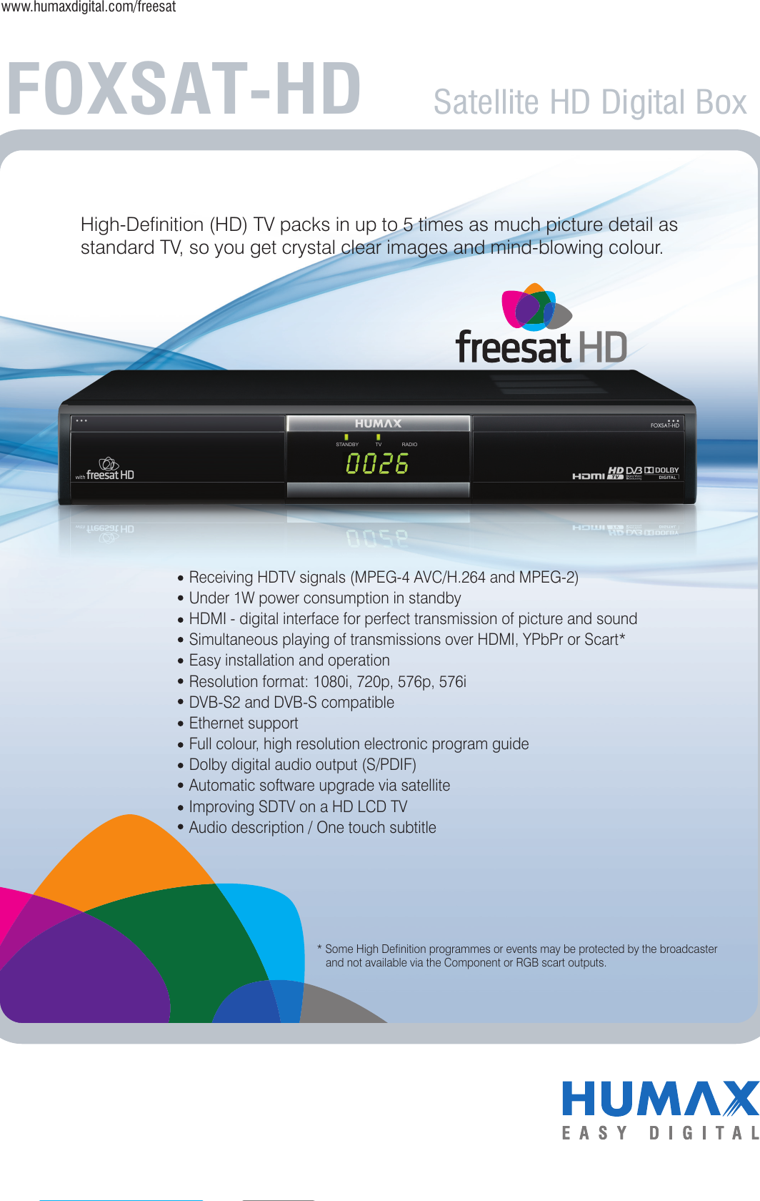 Page 1 of 2 - Humax Humax-Foxsat-Hd-Users-Manual- FOXSAT HD_leaflet_1  Humax-foxsat-hd-users-manual