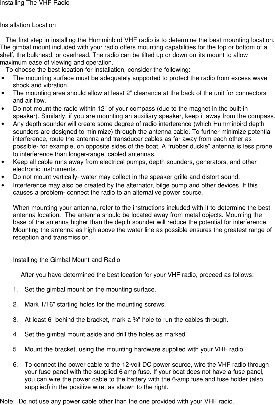 Page 3 of 11 - Humminbird Humminbird-Dc-25-Users-Manual- VHF Radio Operations Manual  Humminbird-dc-25-users-manual