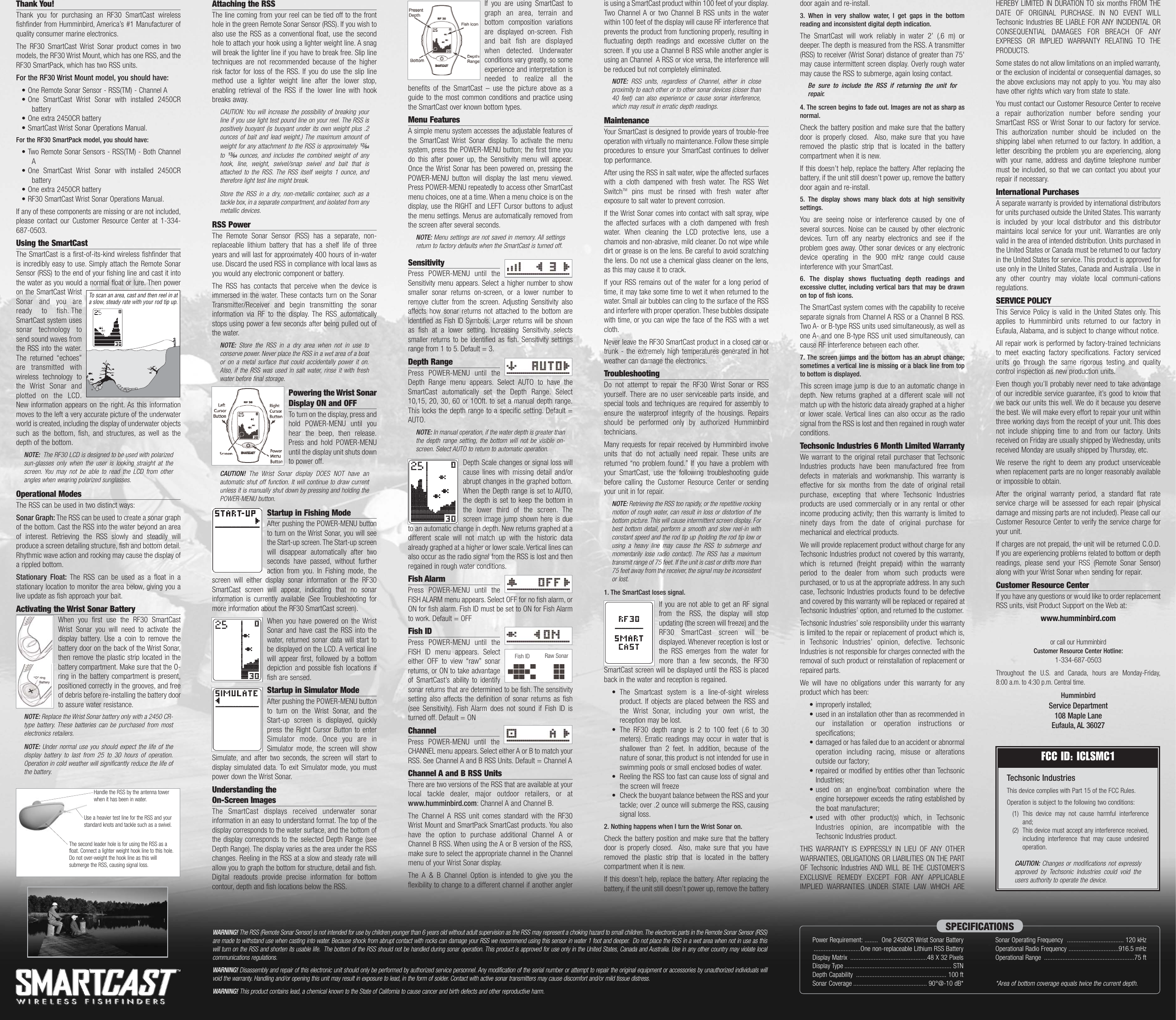 Page 1 of 1 - Humminbird Humminbird-Rf30-Owner-S-Manual SmartCastW_RF30_A_proofH1