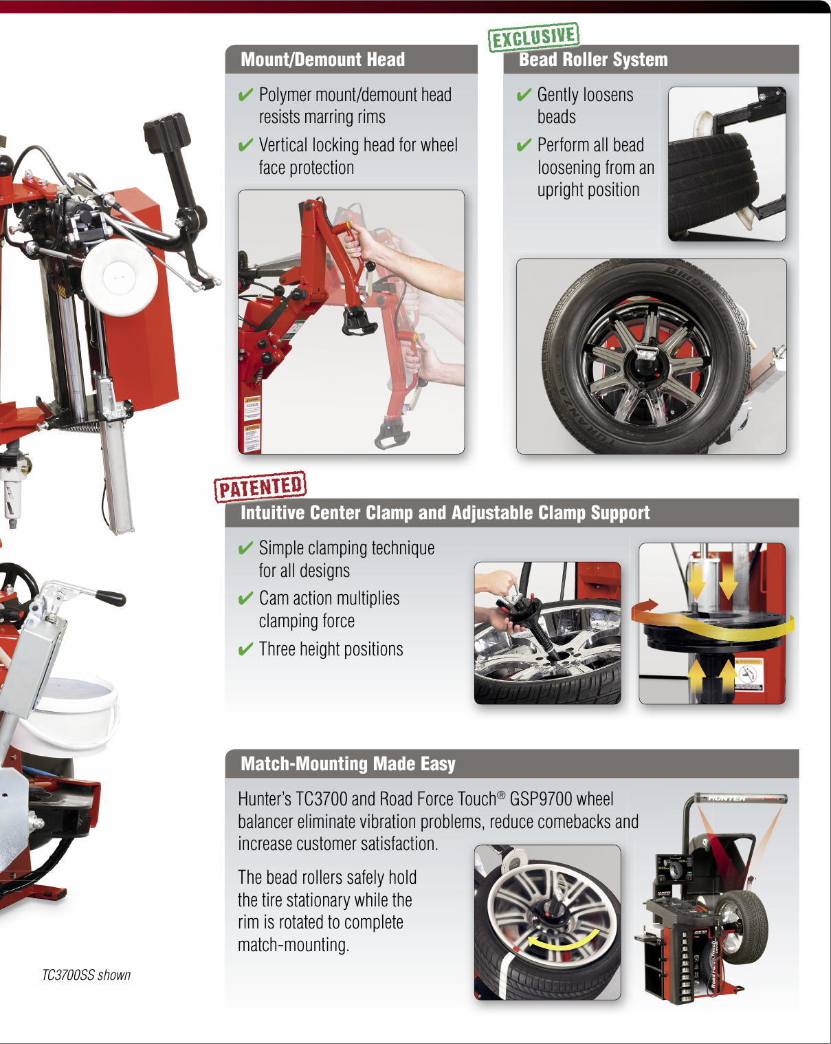 Page 3 of 4 - Hunter-Engineering Hunter-Engineering-Center-Clamp-Brochure- TC3700 Family Tire Changer  Hunter-engineering-center-clamp-brochure