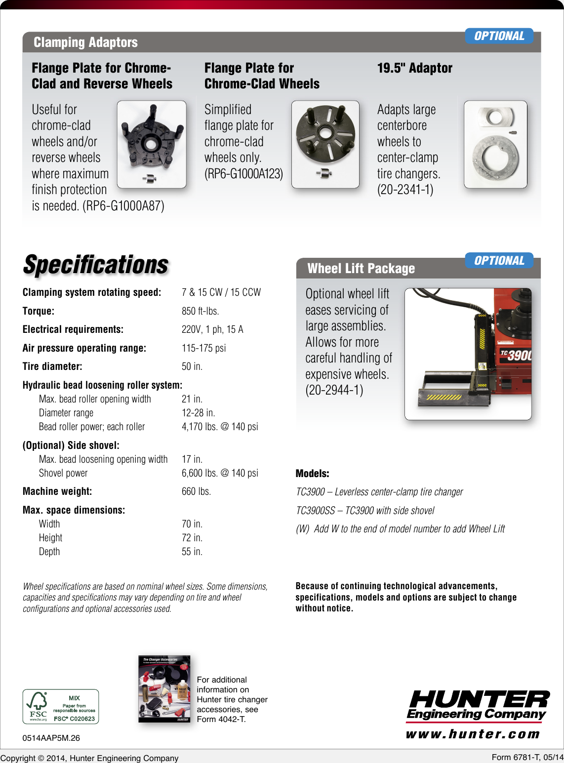 Page 4 of 4 - Hunter-Engineering Hunter-Engineering-Center-Clamp-Brochure- TC3900 Tire Changer - Leverless Center-Clamp  Hunter-engineering-center-clamp-brochure