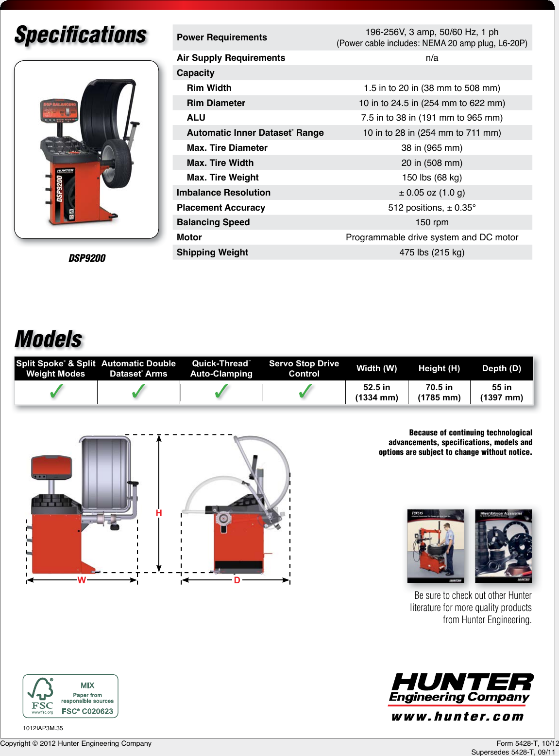 Page 4 of 4 - Hunter-Engineering Hunter-Engineering-Dsp9200-Brochure- DSP9200 - Wheel Balancer With Digital Accuracy  Hunter-engineering-dsp9200-brochure