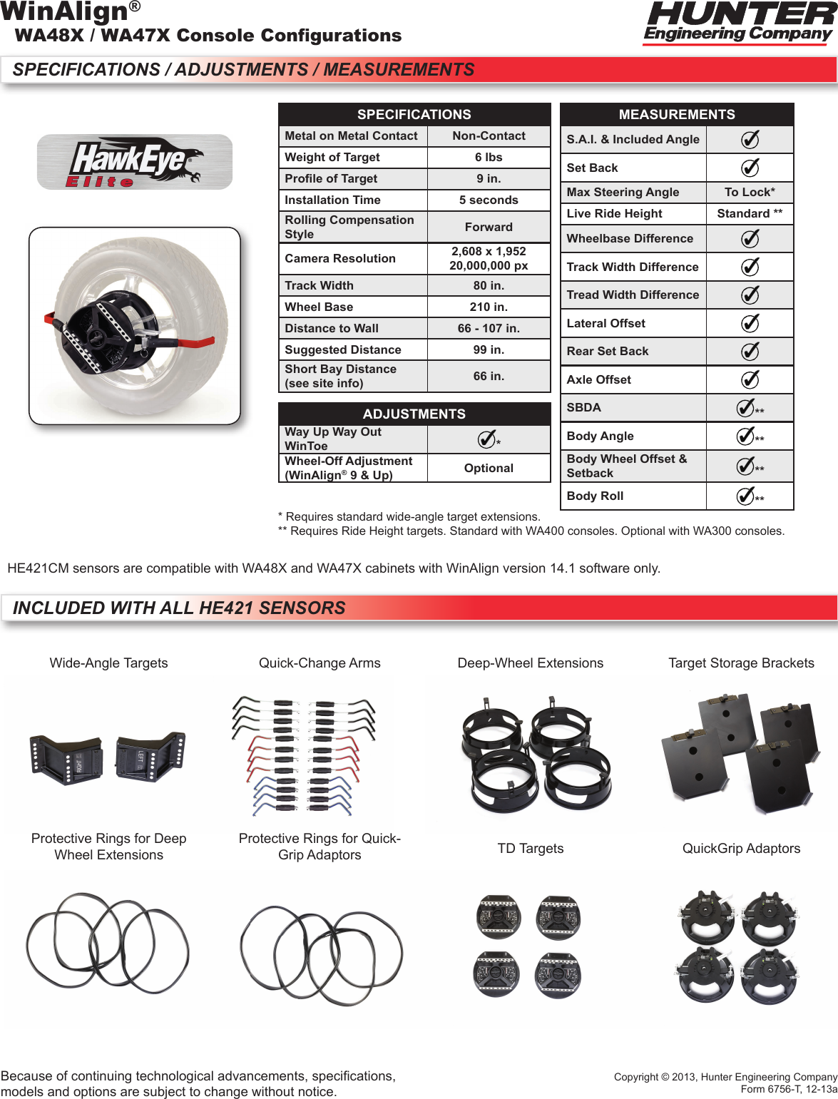 Page 3 of 3 - Hunter-Engineering Hunter-Engineering-Hawkeye-Elite-Specification-Sheet- WinAlign Console Configuration Spec Sheet Form 6756-T  Hunter-engineering-hawkeye-elite-specification-sheet
