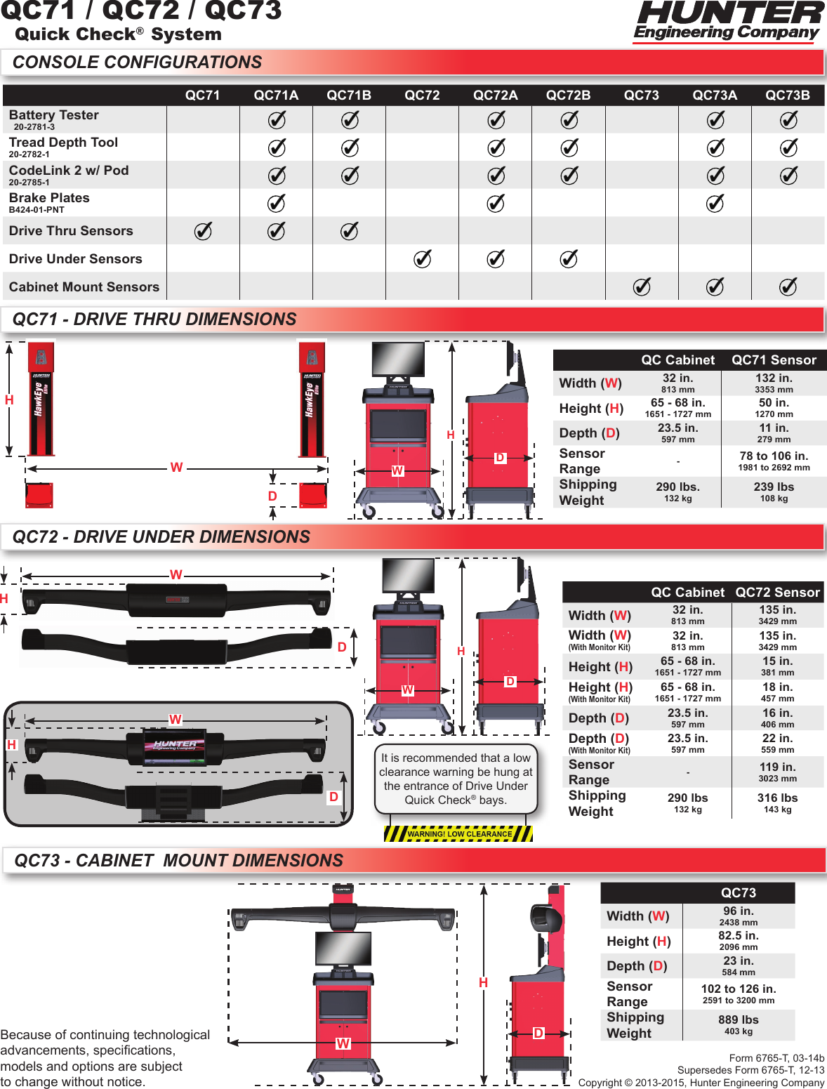 Page 2 of 2 - Hunter-Engineering Hunter-Engineering-Quick-Check-System-Specification-Sheet- QC71/QC72/QC73 Spec Sheet  Hunter-engineering-quick-check-system-specification-sheet