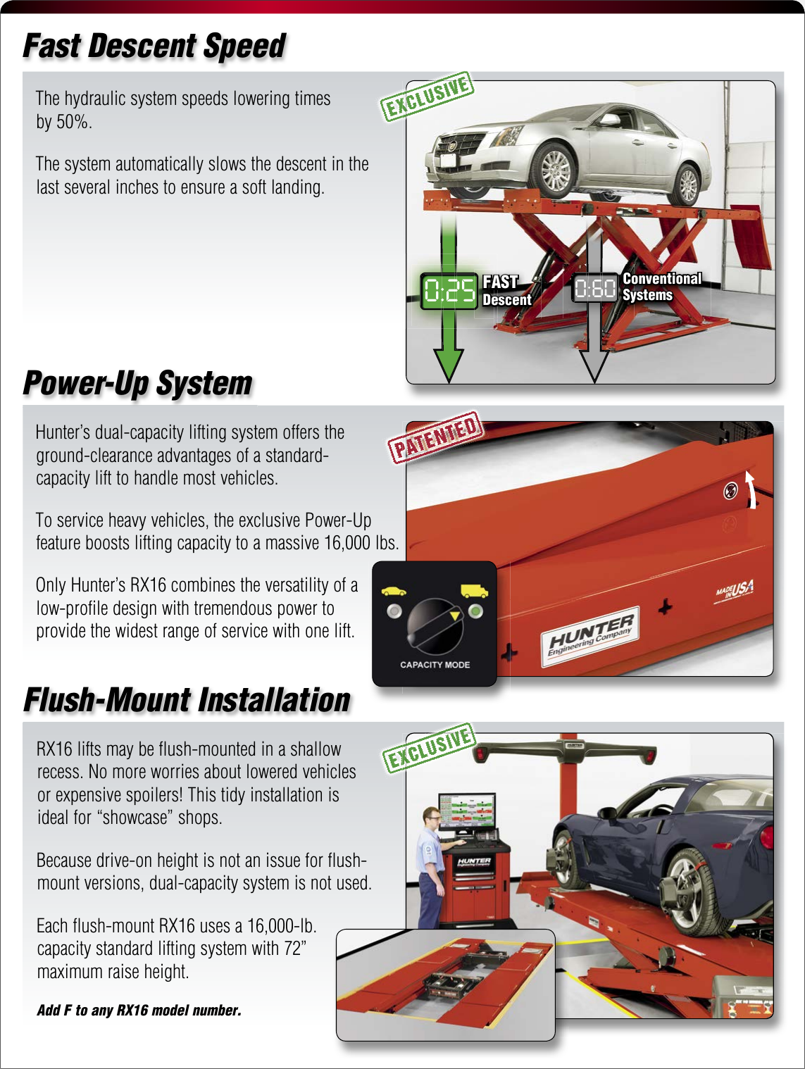 Page 4 of 8 - Hunter-Engineering Hunter-Engineering-Rx16-Scissor-Brochure- RX16 Scissor Lift - Low, Long, Fast And Strong  Hunter-engineering-rx16-scissor-brochure