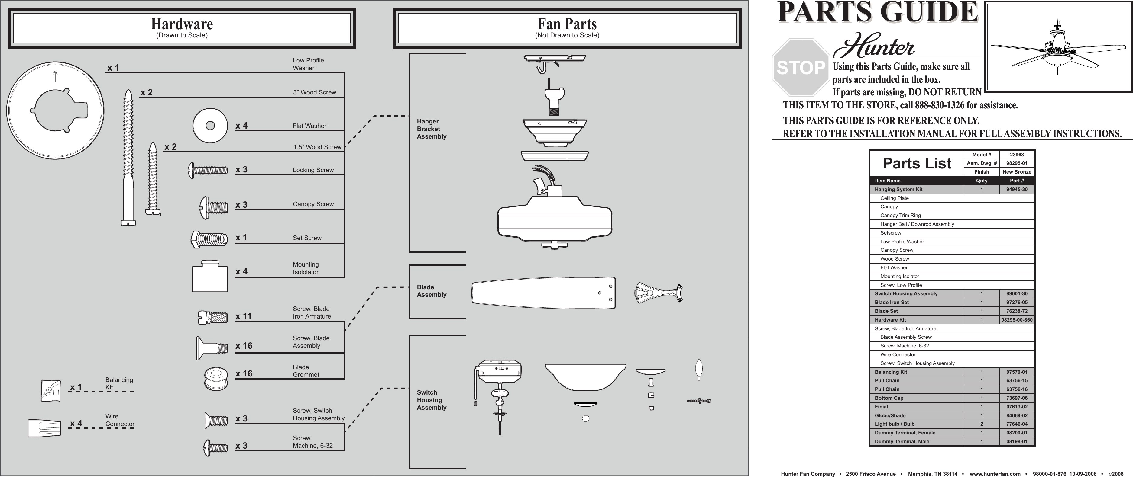 Page 1 of 2 - Hunter-Fan Hunter-Fan-23963-Users-Manual-  Hunter-fan-23963-users-manual