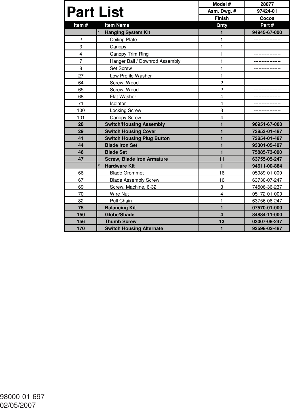 Page 2 of 4 - Hunter-Fan Hunter-Fan-28077-Users-Manual- 697 Hayden 97424 R020507  Hunter-fan-28077-users-manual