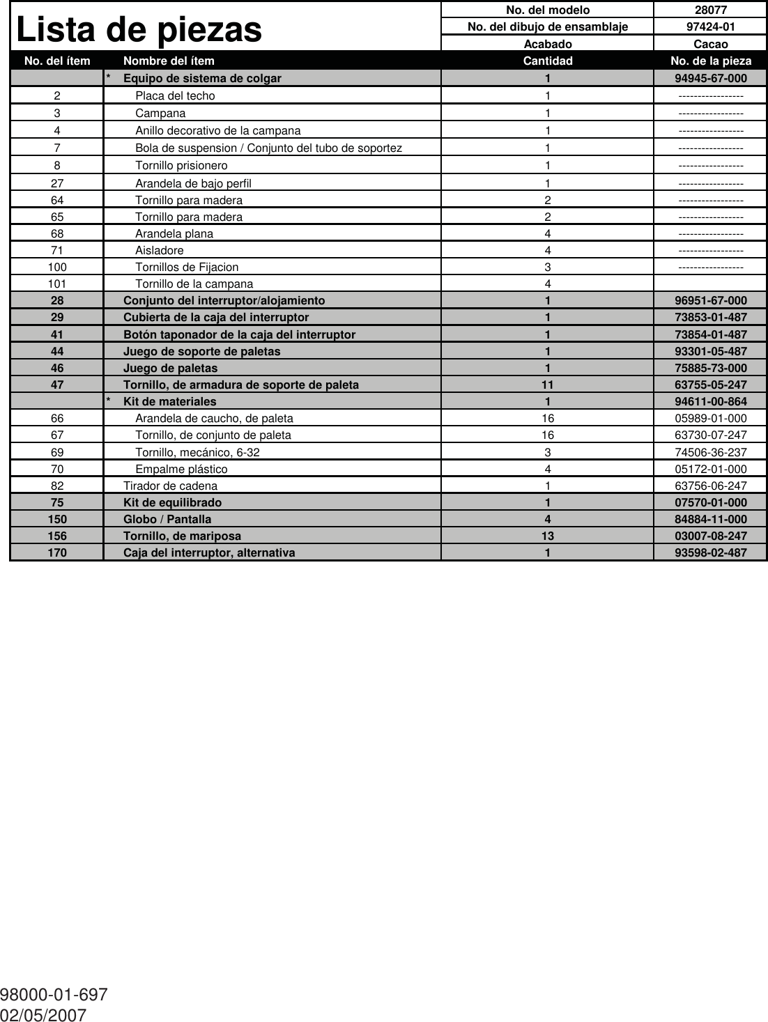 Page 4 of 4 - Hunter-Fan Hunter-Fan-28077-Users-Manual- 697 Hayden 97424 R020507  Hunter-fan-28077-users-manual