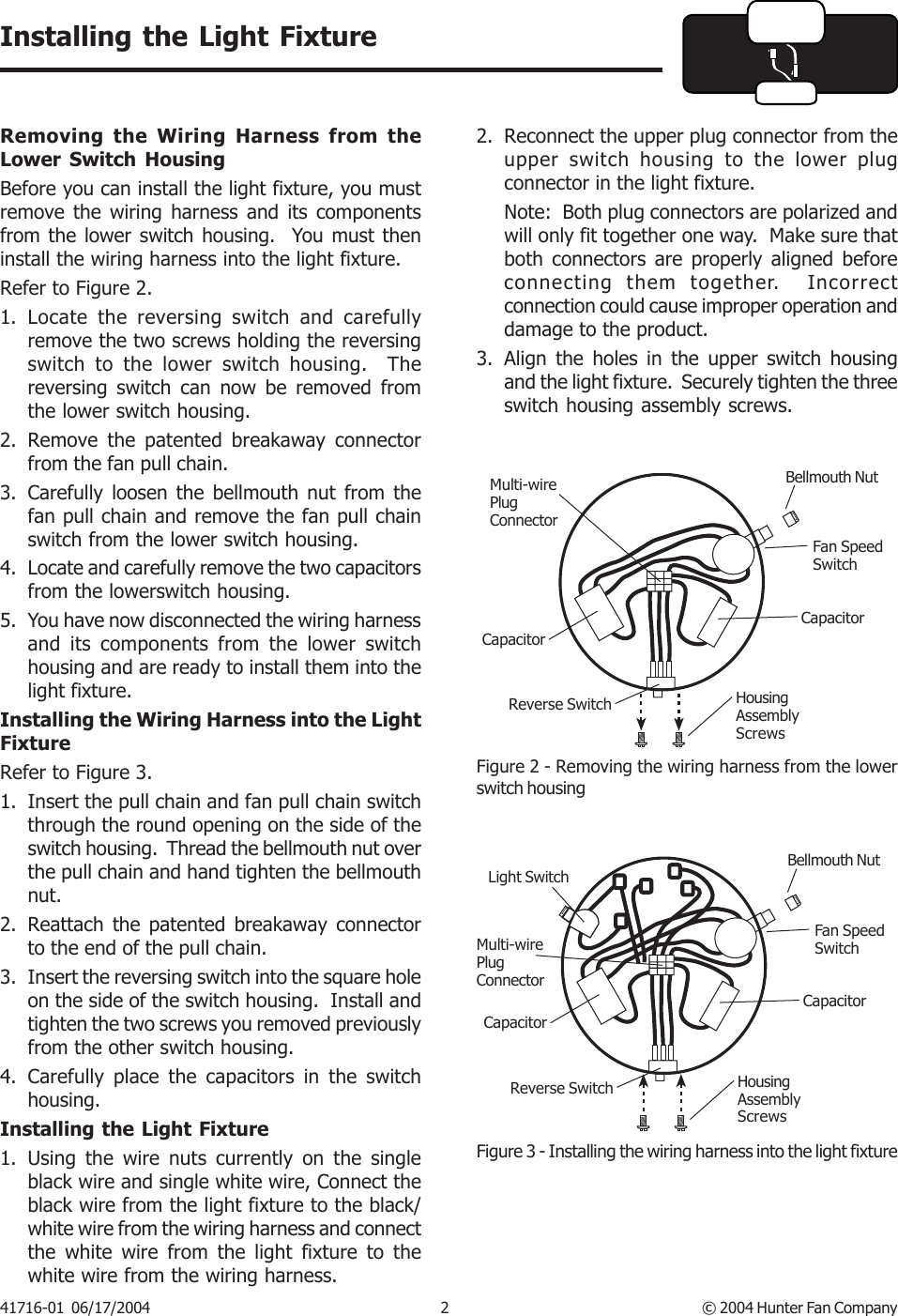 Page 2 of 3 - Hunter-Fan Hunter-Fan-28420-Users-Manual- 41558-01  Hunter-fan-28420-users-manual