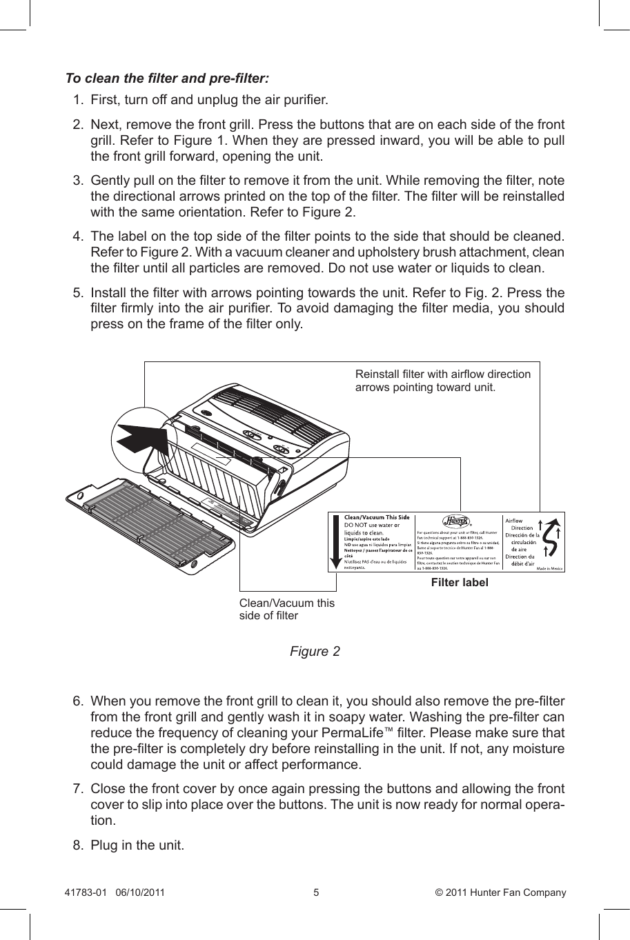 Page 5 of 8 - Hunter-Fan Hunter-Fan-30023-30026-30041-30043-Owner-S-Manual