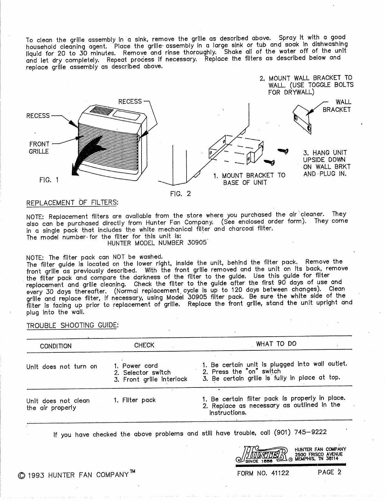 Hunter Fan 30050 Owner S Manual