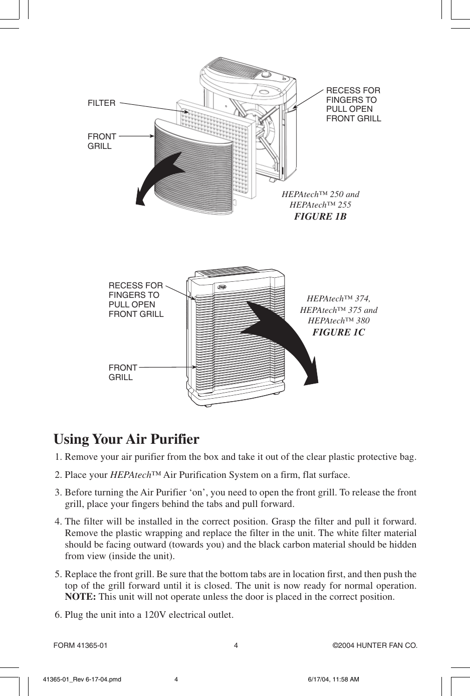 Page 4 of 8 - Hunter-Fan Hunter-Fan-30200-Owner-S-Manual 41365-01_Rev 6-17-04.pmd