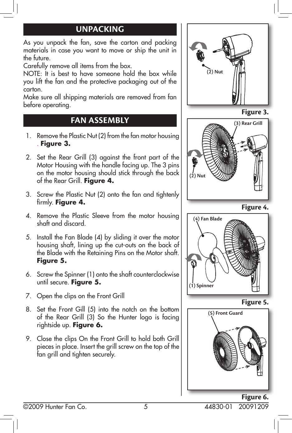 Page 5 of 11 - Hunter-Fan Hunter-Fan-90391-Users-Manual-  Hunter-fan-90391-users-manual