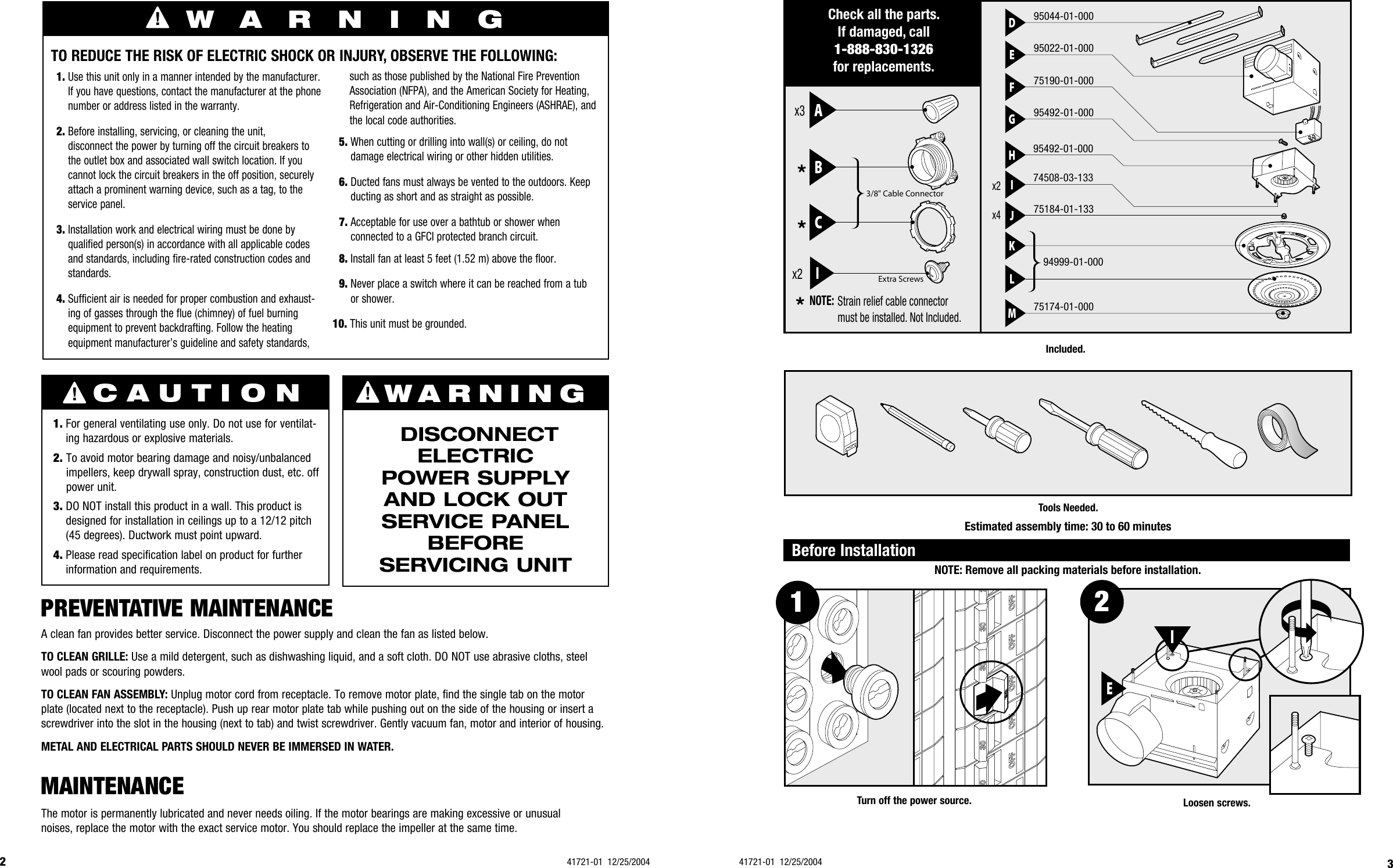 Page 2 of 10 - Hunter-Fan Hunter-Fan-Architect-90061-Users-Manual- HF006-61_11-03-04  Hunter-fan-architect-90061-users-manual