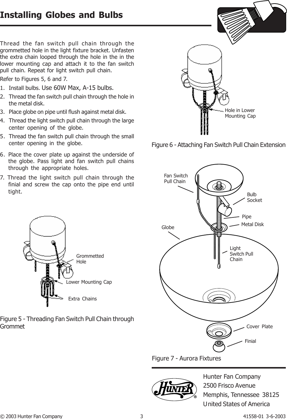 Page 3 of 3 - Hunter-Fan Hunter-Fan-Ceiling-Fan-Light-Kits-Users-Manual- 41558-01  Hunter-fan-ceiling-fan-light-kits-users-manual