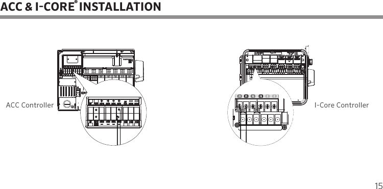 15ACC &amp; ICORE   INSTALLATIONUse terminals S1 or S2ACC Controller I-Core Controller