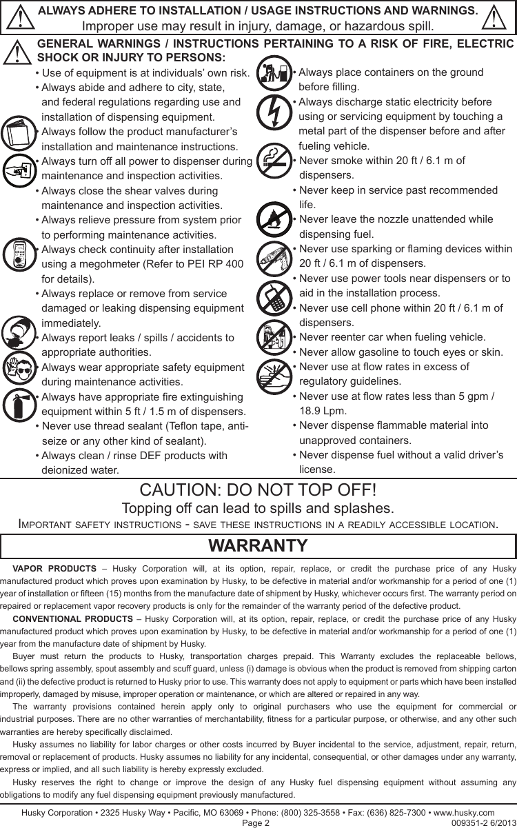 Page 2 of 4 - Husky Husky-Def-Polymer-Nozzle-Owner-S-Manual