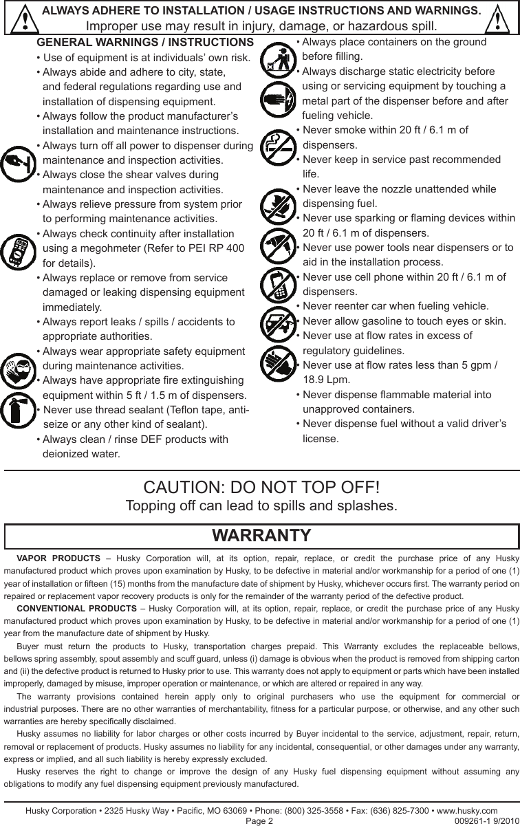 Page 2 of 4 - Husky Husky-Def-Stainless-Steel-Nozzle-Owner-S-Manual