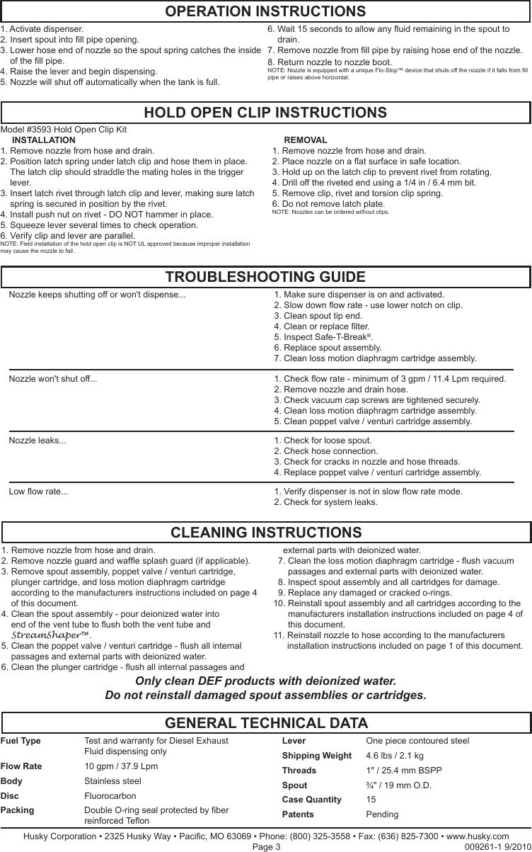 Page 3 of 4 - Husky Husky-Def-Stainless-Steel-Nozzle-Owner-S-Manual