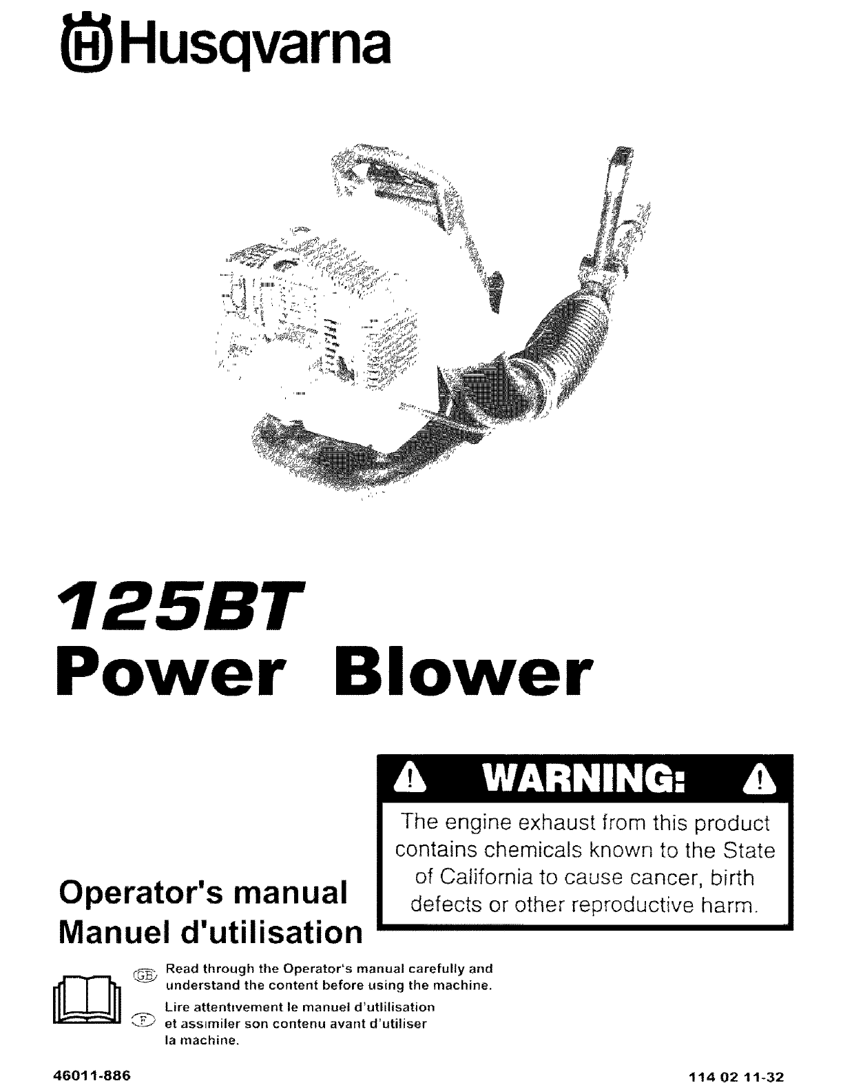 Husqvarna 125BT User Manual BLOWER Manuals And Guides L0512018