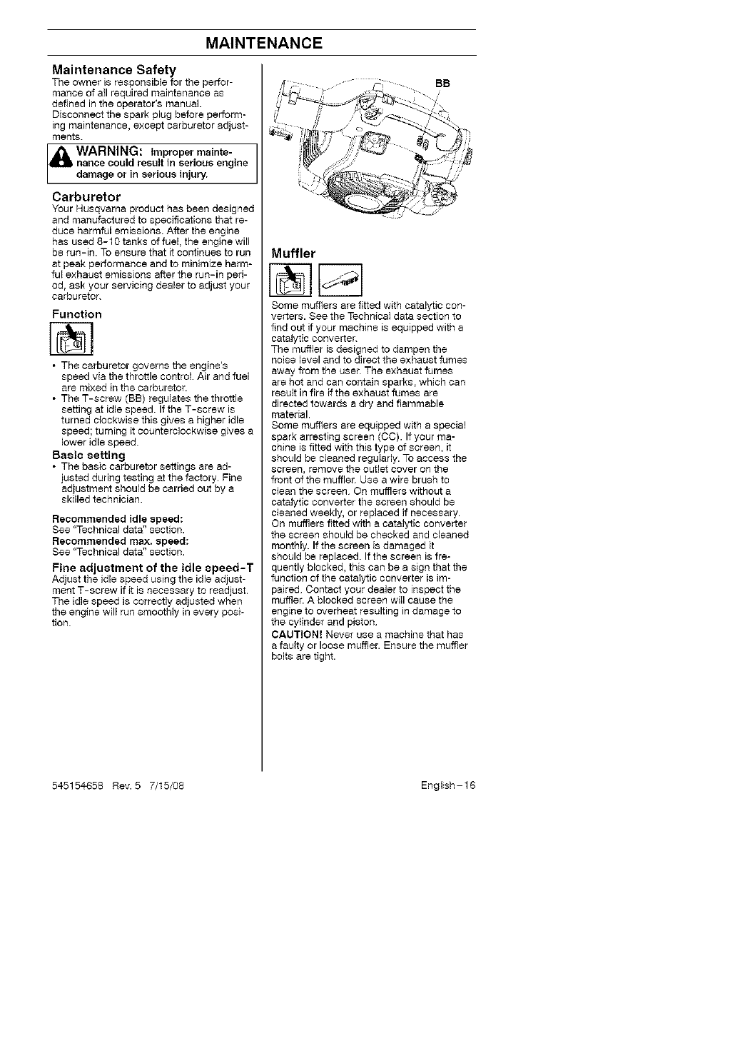 Husqvarna 125BV User Manual BLOWER Manuals And Guides L0808004