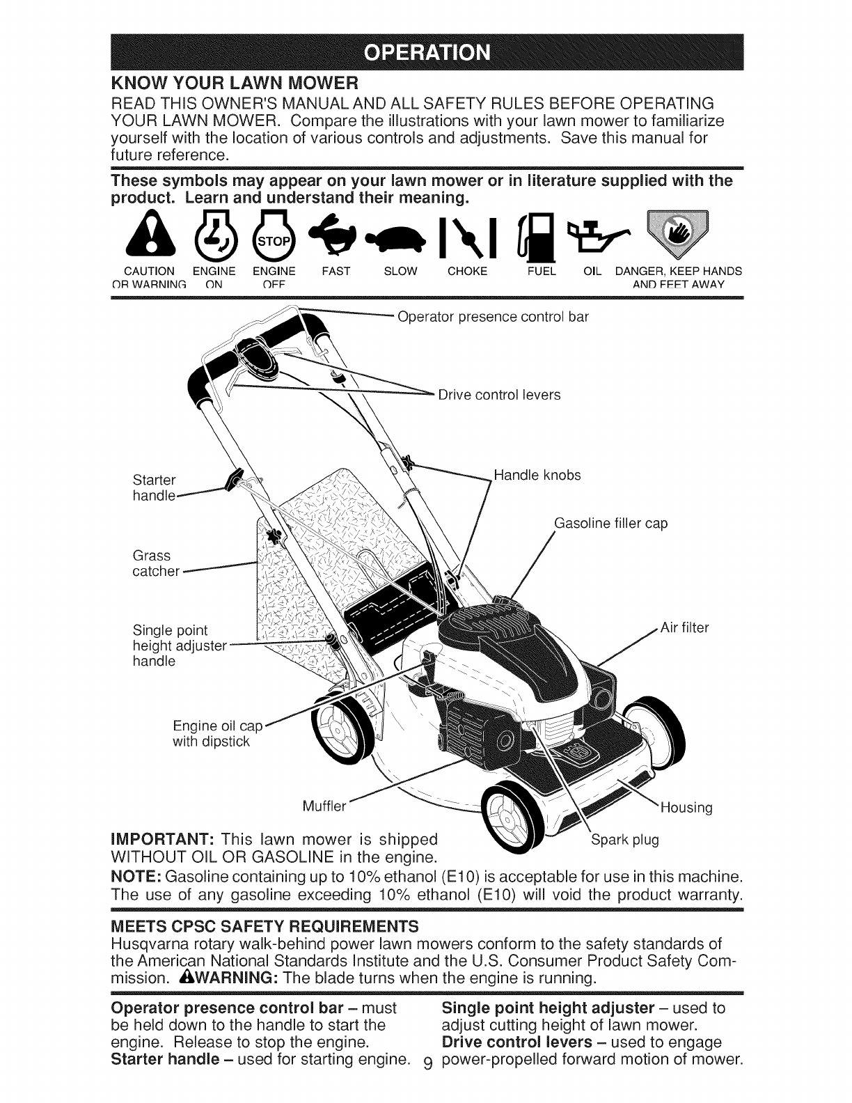 Husqvarna 917379130 User Manual MOWER Manuals And Guides 1107006L