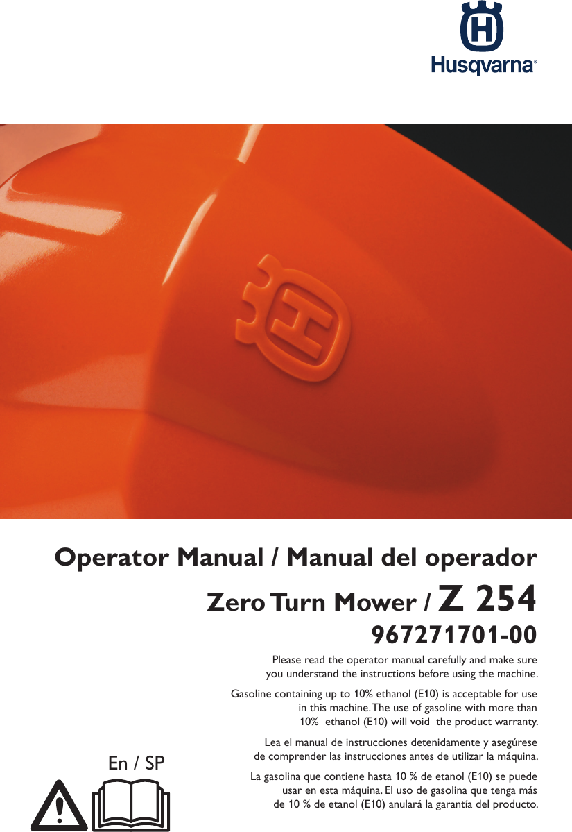 Husqvarna 967271701 00 OM, HUSQVARNA, Z254, 2016 06, ZERO TURN