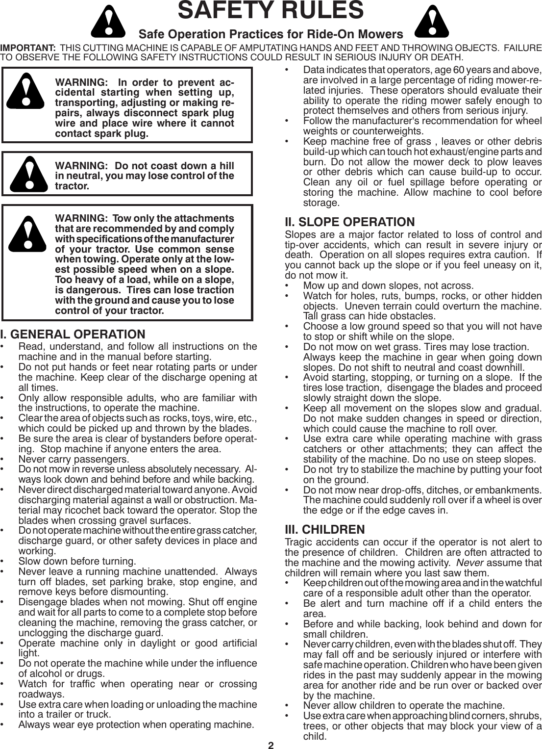 Page 2 of 10 - Husqvarna H354SLG OM, 354 SLG, Grass Catcher, 96073002100, 2008-10, Accessory, Ride Mower User Manual  To The E07120e5-0c47-47dd-87d5-4ce08ecde7c6