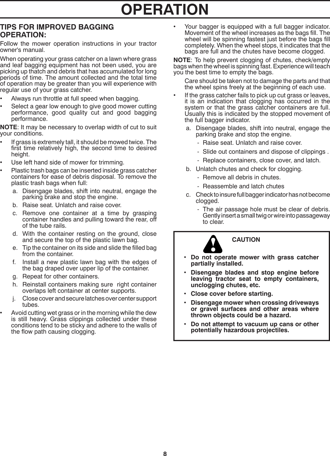 Page 8 of 10 - Husqvarna H354SLG OM, 354 SLG, Grass Catcher, 96073002100, 2008-10, Accessory, Ride Mower User Manual  To The E07120e5-0c47-47dd-87d5-4ce08ecde7c6