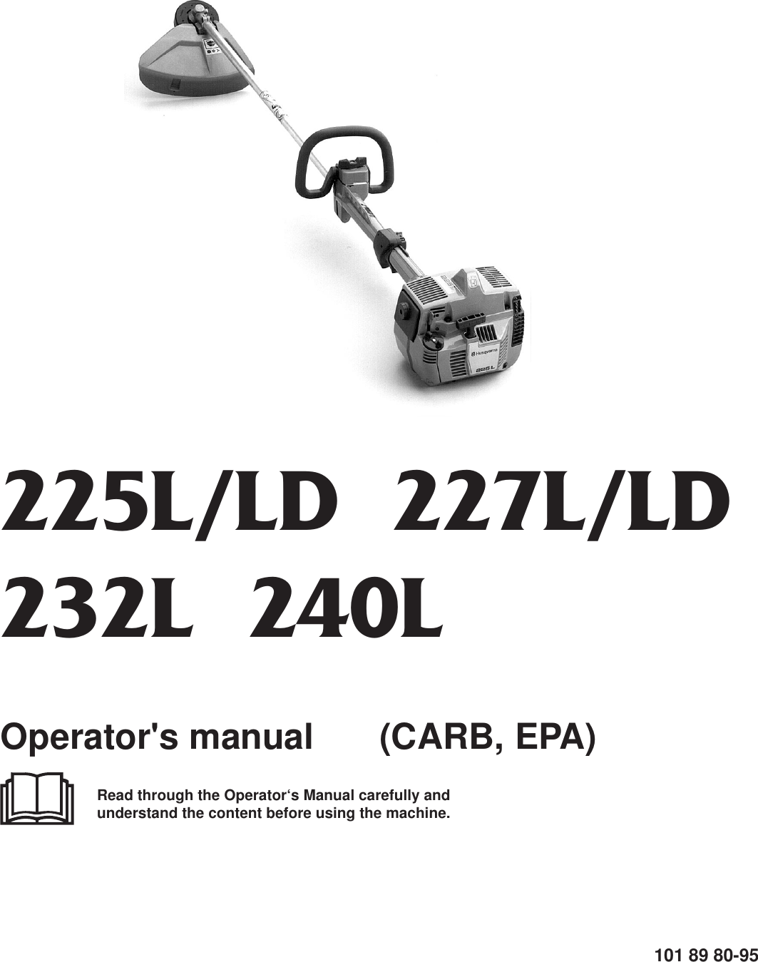 Husqvarna 225L Users Manual OM, 225 L, LD, 227 232 240 1999 01